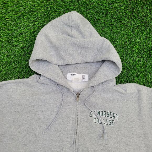 Vintage St-Norbert College Zip Hoodie Large 24x25 Champion - Picture 13 of 16